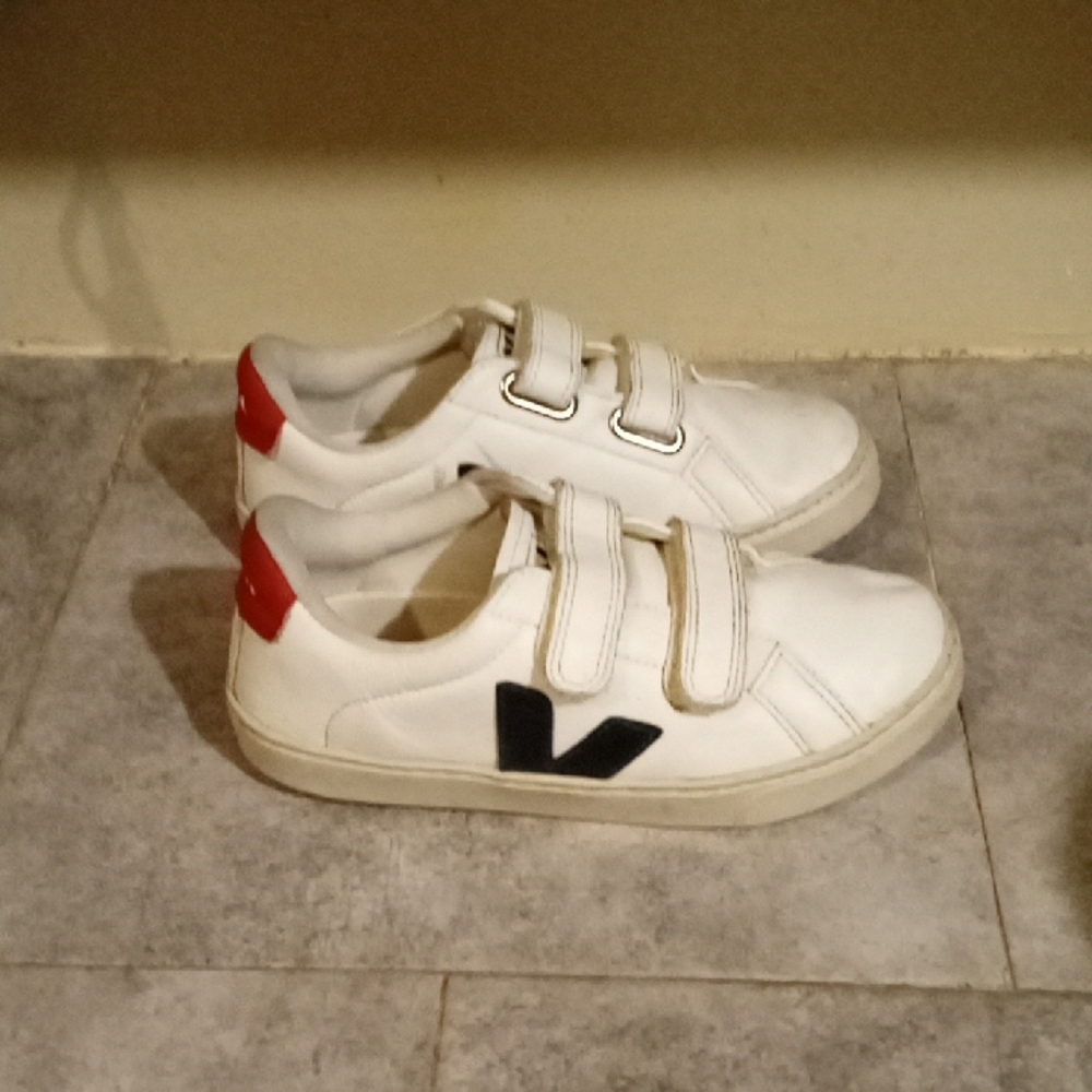 Kids White and Red Sneakers